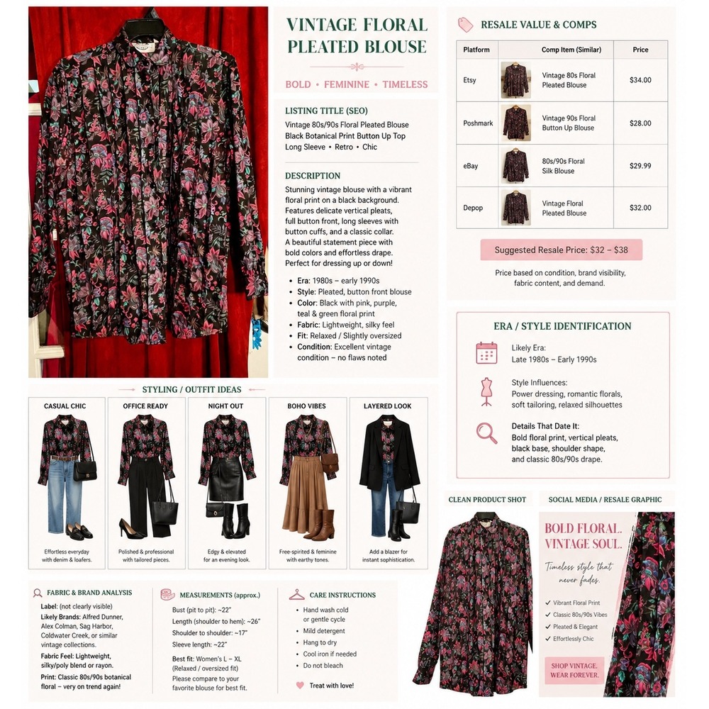 Conversation Pieces Skirt Set Womens L Floral Black Cotton Good Tiered  2pc - Picture 12 of 13